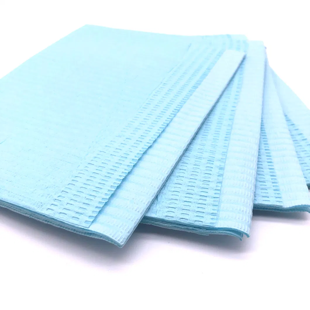 500PCS 13"X18" 3ply Blue Disposable Dental Bibs Tattoo Tray Nail Chair Bed Paper Covers