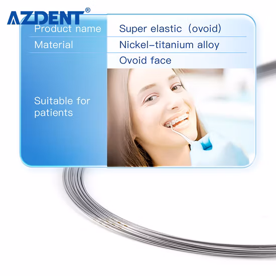 Venda quente redondo/retangular tamanho diferente arco ortodôntico dental fio niti arco